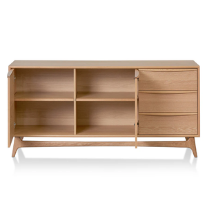 Buffet en teck massif avec finition couleur bois et matériaux de haute qualité pour usage intérieur. - Product Image 4