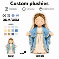 Poupée en peluche personnalisée Vierge Marie OEM ODM, figurine religieuse douce en coton rembourrée, cadeau catholique chrétien, fabricant, rembourrage en coton PP