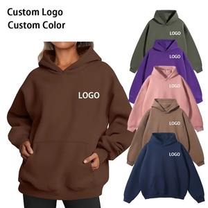 Nueva llegada Streetwear 2025 sudaderas de algodón Drop Shoulder Pullover Sporty Plain Soft sudaderas con capucha de las mujeres - Product Image 6