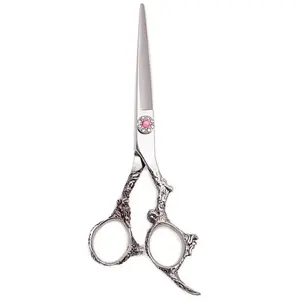 Tijera de adelgazamiento de acero inoxidable alemán de alta calidad 100% con mango de plástico Precio barato Tijera de adelgazamiento con mango de plástico - Product Image 6