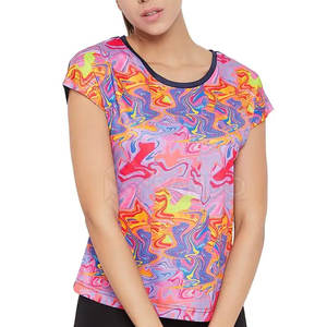 เสื้อยืดผ้าฝ้ายลำลองสำหรับผู้หญิงใส่ในฤดูร้อนออกแบบโลโก้และสีตามต้องการด้วยการระเหิดผ้าฝ้าย100% - Product Image 1