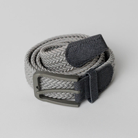 Ceinture de golf formelle pour homme, ajustable, en PU, avec boucle en acier, design tressé élastique, logo en relief disponible, plusieurs couleurs
