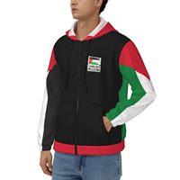 Sweat à capuche zippé en coton 100% de haute qualité avec logo Palestine personnalisé, impression numérique automne, motif 3D brodé, grandes tailles