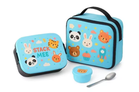 Boîtes à lunch bento en acier inoxydable pour enfants, prix de gros, 3 compartiments, portables avec sac, chauffables, sans BPA, étanches pour l'école