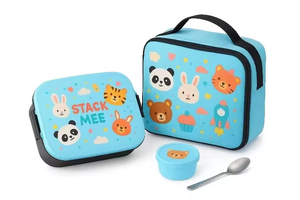 Loncheras Bento de Acero Inoxidable para Niños al por Mayor, 3 <span class=keywords><strong>Compartimentos</strong></span>, Portátiles con Bolsa, Aptas para Calentar, Libres de BPA, a Prueba de Fugas, para la Escuela - Product Image 5