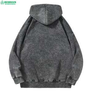 Custom Manufacturer Men's Winter Season Acid Wash Pullover Hoodie Wholesale Thick Heavyweight <b>Spray</b> Dyed Color Distressed 100% - Product Image 5