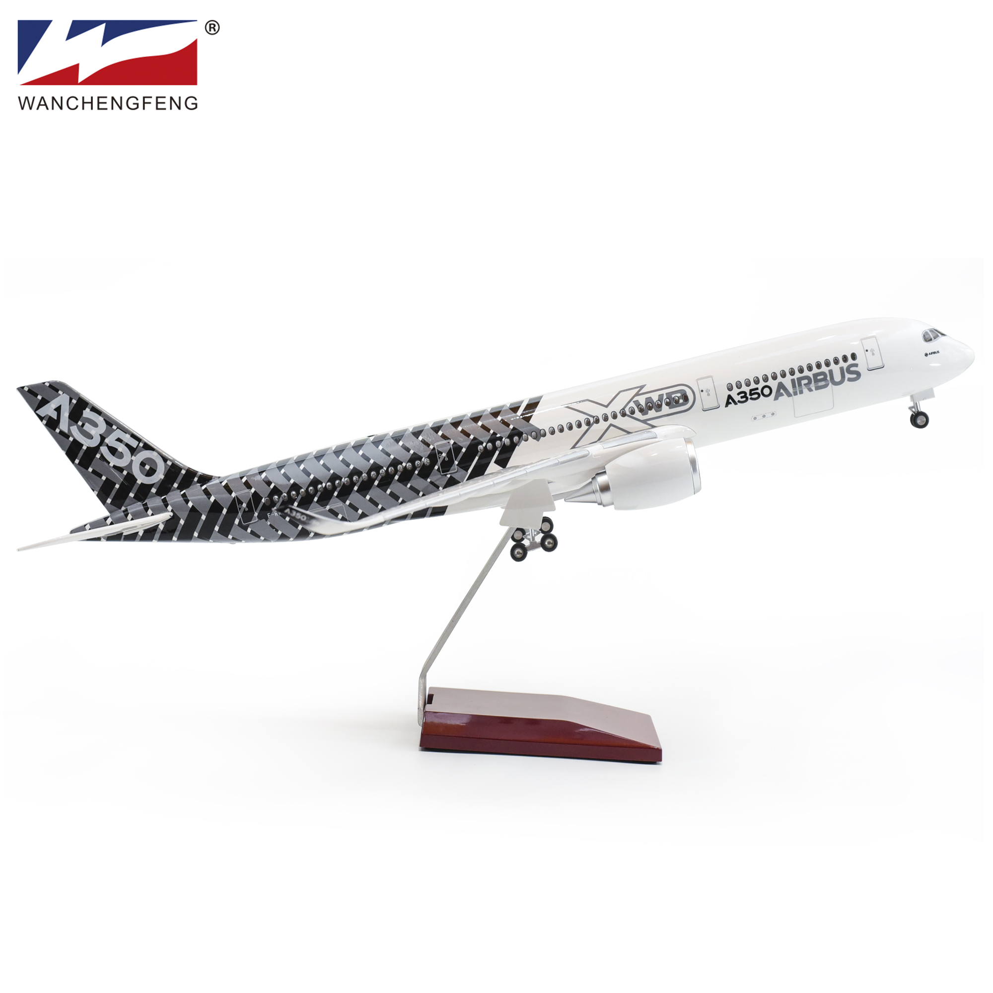 LED Version] Plane Model Airbus A350 Xwb 1/130 48cm ABS