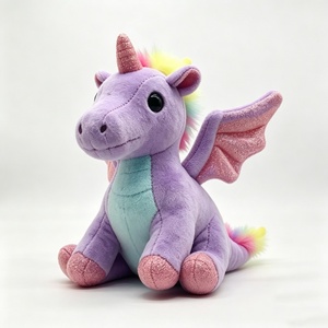 Peluche de Unicornio Dragón Personalizado, Peluche de Alicornio Morado, Juguete de Peluche de Unicornio Alado, Peluche de Unicornio-Dragón con Brillantina, Relleno de Algodón PP - Product Image 3