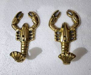 Stylish Brass Lobster <b>Hook</b> for Wall Decorative Animal Coat Hanger for Bathroom, Beach House, or Nautical Decor - Product Image 4