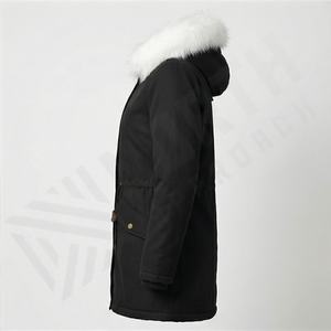 Veste parka d'hiver à capuche doublée en polaire pour homme, manteau long épais, vêtement d'extérieur formel, chaud, doux, avec poches, isolation thermique, haute qualité - Product Image 3
