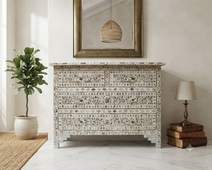 Natural Crafts Handmade Shell <b>Mosaic</b> Dresser Rectangle Flower Theme Home Decoration From Uttar Pradesh Candid Manufacturing Co - Product Image 1