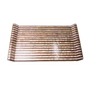 Plateau de service rectangulaire de luxe en os noir incrusté fait à la main, qualité commerciale, passe au lave-vaisselle, idéal pour la restauration et Noël - Product Image 1