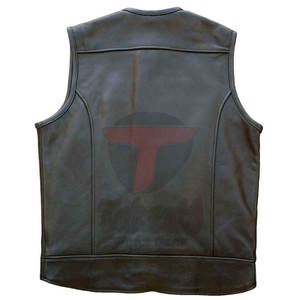 Chaleco de Cuero Casual con Cuello en V para Hombre, Edición Premium, Transpirable, Elegante, para Otoño, Servicio OEM, Ropa Exterior Personalizada - Product Image 5