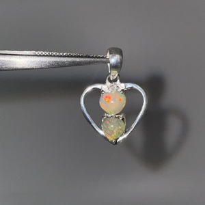 Colgante de ópalo etíope de estilo Vintage, Plata de Ley 925, Diamante de fuego múltiple, gemas naturales hechas a mano para niños, joyería de latón - Product Image 3