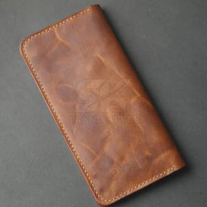 Vente directe en gros Portefeuille long à rabat en cuir à une seule couleur pour hommes Porte-cartes Portefeuille à pince à billets en cuir à rabat - Product Image 2