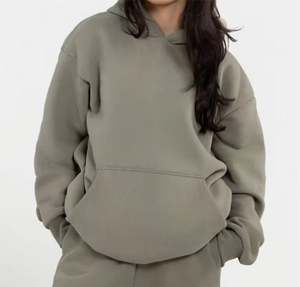 Fabricantes de ropa de calle con logotipo personalizado 500gsm Drop Shoulder Heavyweight Blank Oversized Cotton Fleece Hoodie para mujeres - Product Image 1