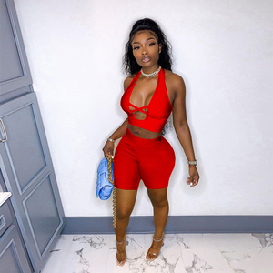 Conjunto de 2 Uds de Top corto y pantalones cortos para mujer, entrenamiento, gimnasio, correr, Sujetador deportivo, chaleco, pantalones cortos, conjunto doble Atlético - Product Image 3