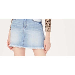 Gonna in denim bicolore per bambina, taglia 3, design casual stampato per primavera estate autunno inverno, a pieghe dritte, modello modesto - Product Image 2