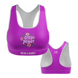 Sujetador de Yoga para mujer de alto soporte con estampado personalizado, Copa cómoda, Sujetador deportivo, estampado por sublimación transpirable de talla grande - Product Image 3