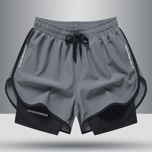 Short de gym d'été décontracté pour hommes Joggers de fitness respirants en toile - Product Image 3