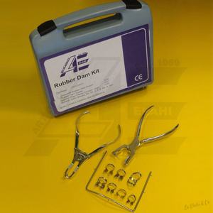 Juego de 10 piezas de kit de dique de goma dental para restauraciones, incluye pinzas, punzones, alicates, marco LA ELAHI & CO OEM ODM, el más vendido 2026 - Product Image 1