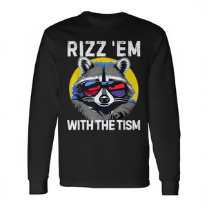 Camiseta de manga larga Raccoon Meme Rizz Em With The Tism - Product Image 2