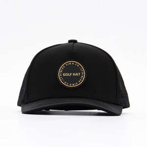 Gorra Trucker de 5 Paneles Estructurada con Parche de Goma Personalizado Perforado, de Alta Calidad, Impermeable, con Orificios Cortados con Láser, para Deportes, Venta al Por Mayor - Product Image 4