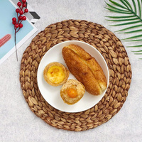 Assiette de présentation ronde en osier jacinthe d'eau sous les napperons Vaisselle en gros Produits en bois faits à la main pour la décoration de votre maison
