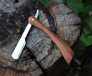 Rasoir de coiffeur en acier inoxydable fait à la main personnalisé lame damas manche en bois bricolage rasoir Shavette OEM pris en charge fabricant direct - Product Image 5