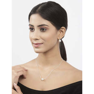 Ensemble de boucles d'oreilles pendantes classiques en argent sterling 92,5 avec perle et chaîne, bijoux élégants et raffinés, cadeau pour femmes et filles - Product Image 5