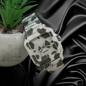 2025 Gia/IGI Chứng Nhận Sang Trọng Tự Động Eta Đồng Hồ Cho Nam Giới Thép Không Gỉ Analog Vuông Vvs Rõ Ràng Đá Mặt Trăng Giai Đoạn Cổ - Product Image 6