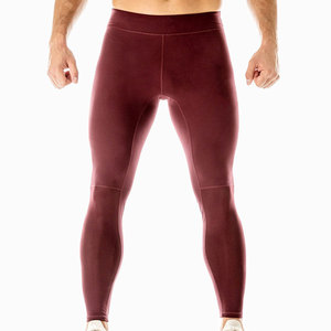 Pantalons de compression pour hommes personnalisables de haute qualité, séchage rapide, respirants, tissu polyester, taille élastique, leggings pleine longueur - Product Image 1