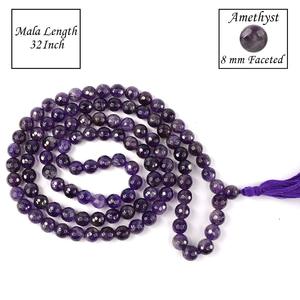 Pierre mala Améthyste perles guérison naturel mala cristal collier perles 108 pierres précieuses naturelles cristal mala grossistes - Product Image 3