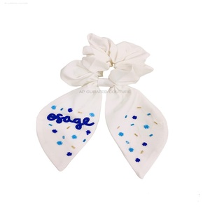 Personalizado elegante indio bordado a mano semilla cuentas Scrunchies elegante cuentas accesorio para el cabello - Product Image 5