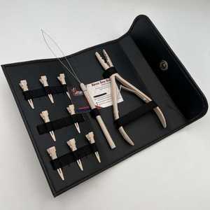 Kit de Herramientas Multifuncionales para Extensiones de Cabello, Color Beige Nude, con Impresión de Logotipo Personalizado, Acero Inoxidable, Servicio OEM - Product Image 1