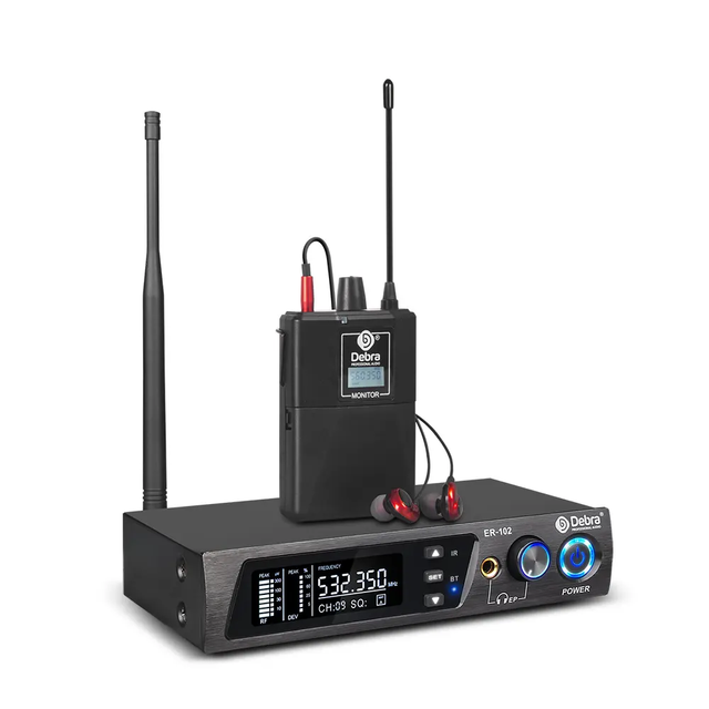 Debra ER-102 Portable Wireless in Ear Monitor System Professional Studio Sound System for Stage DJ