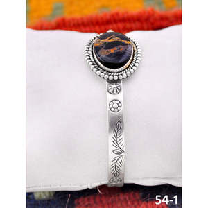Southwest Handmade Black Jack Turquoise & Sterling Silver Fashion Cuff Bracelet Elegant & Stylish Accessory - Product Image 2