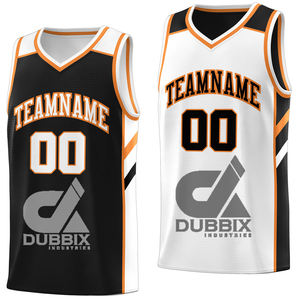 Maillot de basket-ball réversible classique sur mesure, taille plus, respirant, en maille de polyester, logo imprimé numérique, nom, manches courtes, été, 3D - Product Image 3