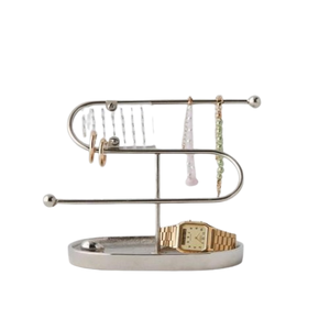 Support cosmétique pour femmes nickelé collier en métal de qualité exclusive boucles d'oreilles montre usage quotidien dames bijoux support et plateau - Product Image 1