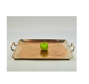 Bandeja de servicio de chocolate de cobre Bandeja de servicio de cobre de mesa redonda La mejor calidad Precios más bajos - Product Image 1