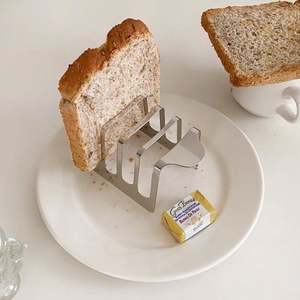 Support de comptoir en acier inoxydable pour pain et toasts – Accessoire de cuisine pour l'organisation et le rangement domestique - Product Image 3