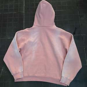 เสื้อมีฮู้ดแบบหนาสำหรับสตรีทแวร์ผ้าปักลายด้วยกรดสีชมพูดีไซน์แบบกำหนดเอง - Product Image 5