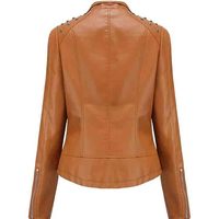 Veste cloutée en cuir de mouton véritable pour femmes grande taille automne moto motard vêtements tenues manteau en cuir de mode court