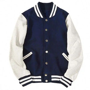 Blouson aviateur d'hiver pour hommes avec lettres brodées et manches en cuir de style personnalisé au prix de gros - Product Image 5