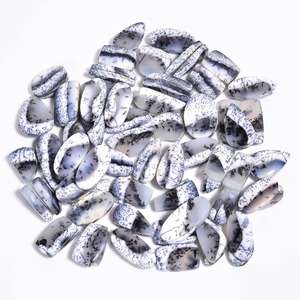 Paire d'opale dendritique naturelle Cabochon de pierres précieuses fournisseur Inde prix de gros paire de pierres précieuses naturelles de haute qualité fabrication de bijoux - Product Image 5