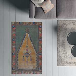 พรมพิมพ์ลายวินเทจ - ลายเรขาคณิต, ลายสวดมนต์, ตกแต่งสไตล์บ้านไร่, พรมเนื้อนุ่มแบบไม่ทอ - Product Image 1