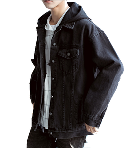 Veste en jean confortable à col montant pour homme, imprimée et colorée sur mesure, bonne pour l'hiver, état neuf - Product Image 3