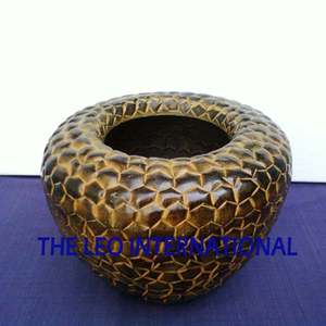 แจกันแก้ววินเทจสไตล์ฝรั่งเศสแจกันดอกไม้ทำจากแก้ววัสดุอลูมิเนียมชุบเงินดีไซน์ทรงใบไม้ - Product Image 3