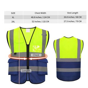 เสื้อแจ็กเก็ตสะท้อนแสงสำหรับใส่ตอนกลางคืนเสื้อกั๊กสะท้อนแสงสีเหลืองสำหรับใส่ทำงานปรับแต่งได้ - Product Image 2