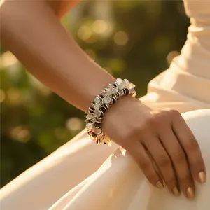 Conjunto de Joyería de Moda con Collar de Plata 925 con Piedras Preciosas y Aretes para Mujer - Product Image 1